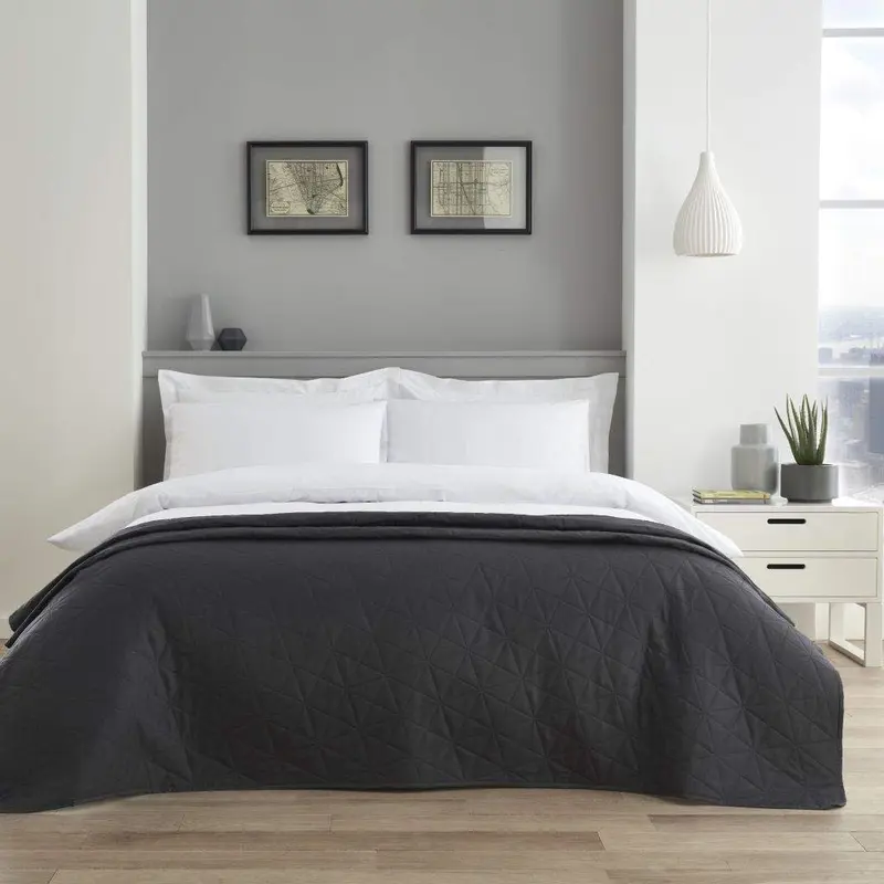 EHD Pin Sonic Luxury Quilted Style Bedspreads Super Soft Comforters Bed Throws 150 x 200 cms Size (Silver) 1