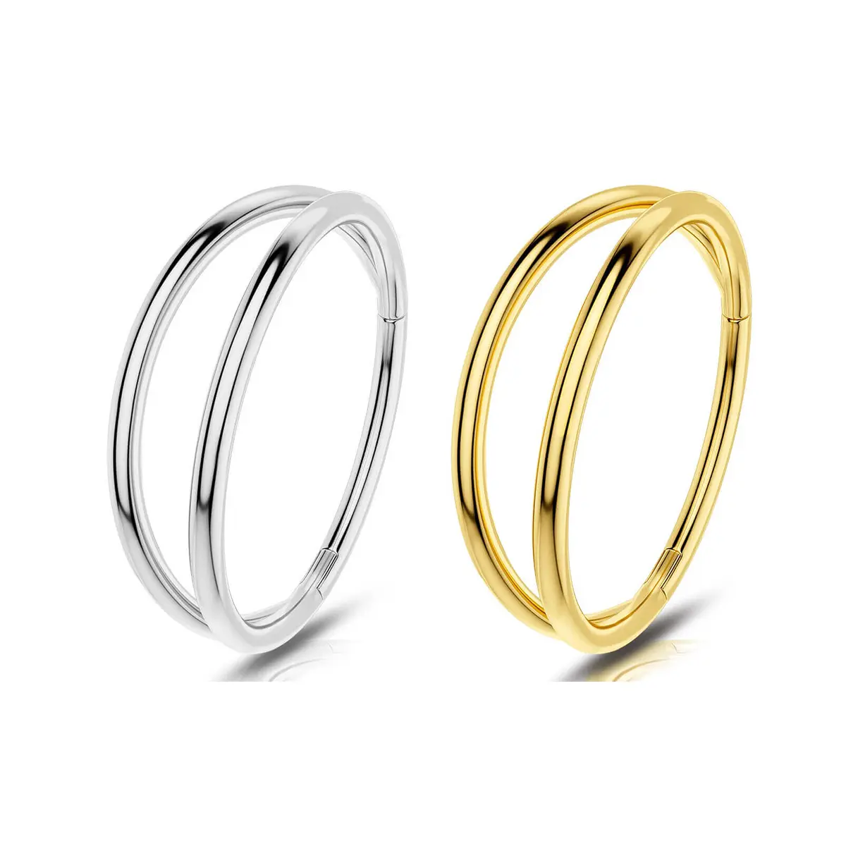 Oufer 20G Double Hoop Hinged Segment Nose Ring