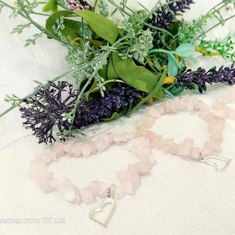 Rose Quartz Chip Bracelet, Pink Rose Quartz Jewellery, UK Seller crystals crystal 5