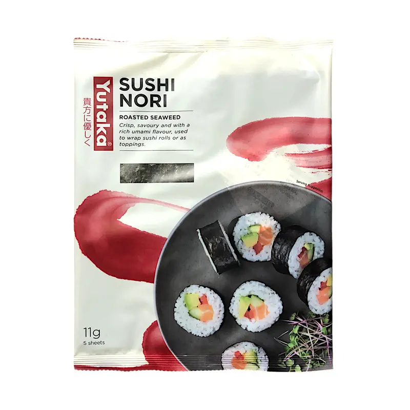 YUTAKA Sushi Nori Roasted Seaweed 5 sheets JAPAN IMPORT - 11 gr. pack Traditional Sushi 0