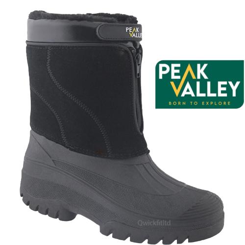 MENS SNOW BOOTS WINTER WATERPROOF MUCKER THERMAL LADIES SKI WELLINGTONS FUR WARM ZIP WOMENS GRIP SOLE STABLE HORSE RIDING DOG WALKING 4
