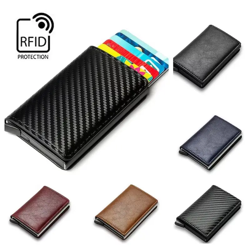 Vintage RFID Blocking Wallet - PU Leather, No-Zipper, Unisex, Compact & Durable