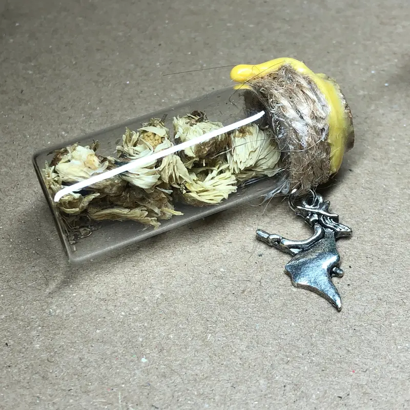 Witch floral decorative apothecary bottle 4