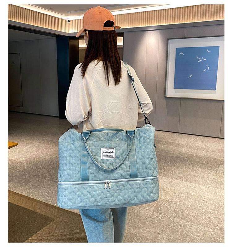 UK Seller New Large Adult Women Quilted Lux Bag Sport Gym Fitness Bag Holdall Bag Weekend Travel Bag Luggage Storage Bag Tote Bag Fitness Bag Handbag Gym bag 5