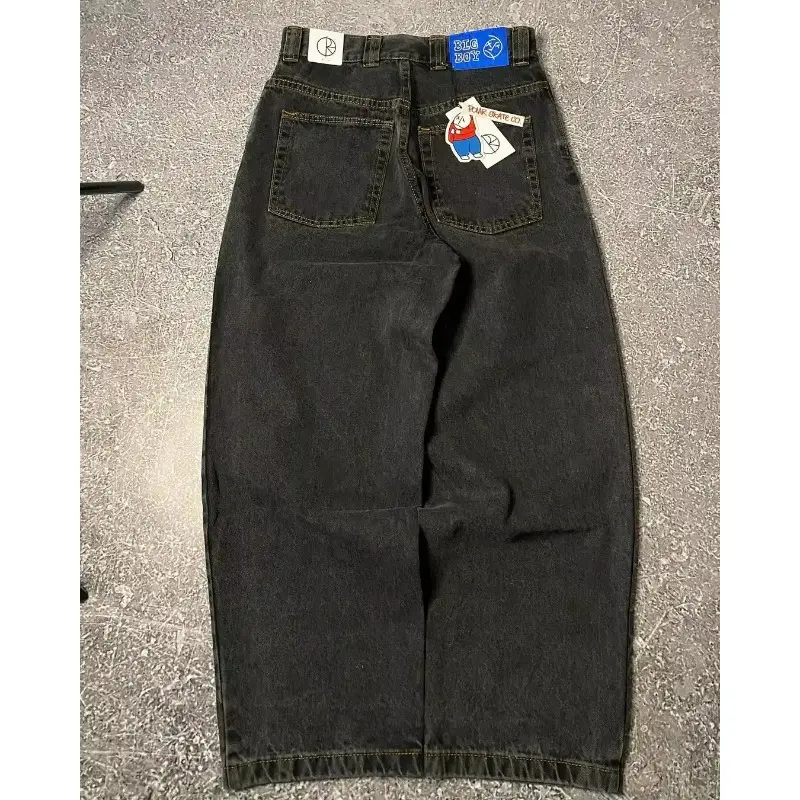 Y2K Baggy Jeans Women Men Big Boy Hip Hop Cartoon Graphic Jeans Harajuku Embroidery New Pants Casual High Waist Wide Leg Trouser
