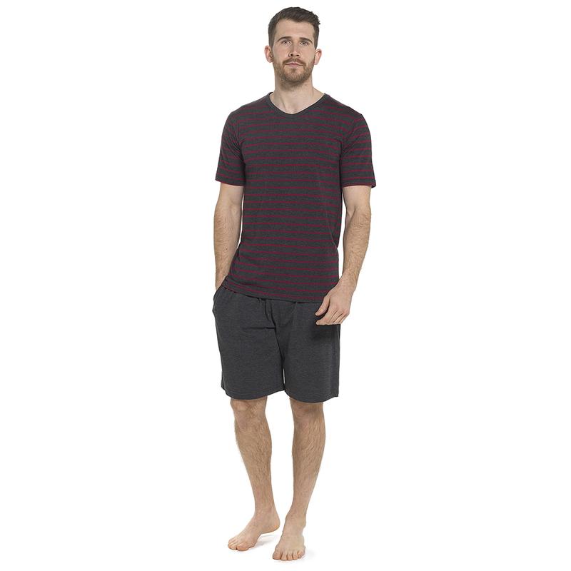 Men's Pyjamas Set Short Sleeve T-shirt Top & Shorts Bottom Pants  Men Nightwear Loungewear Sleepwear Pjs Sets Gift Cotton Fabric Menswear 2