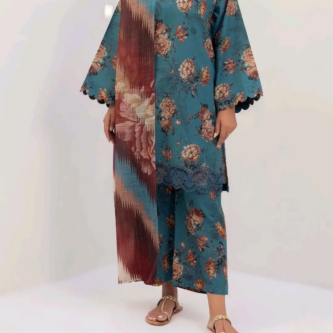 Baroque 3 Piece Linen Stitched Salwar Kameez
