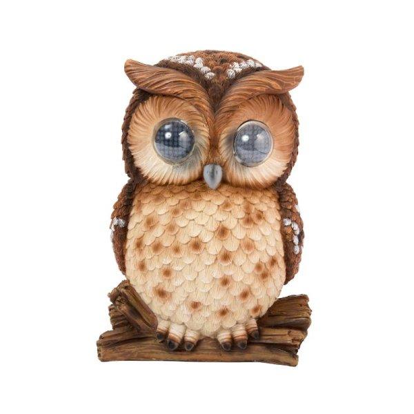 Blinkin' Owl Solar Powered LED Garden Ornament with Blinking Eyes - Eco-Friendly and Durable 0
