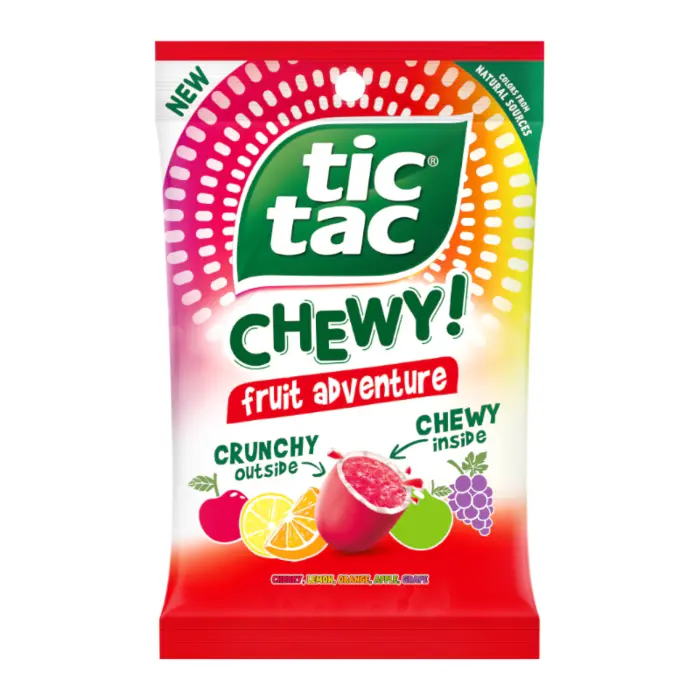 Tic Tac Chewy Fruit Adventure Peg Bag 2.8oz (80g) Candy Snack