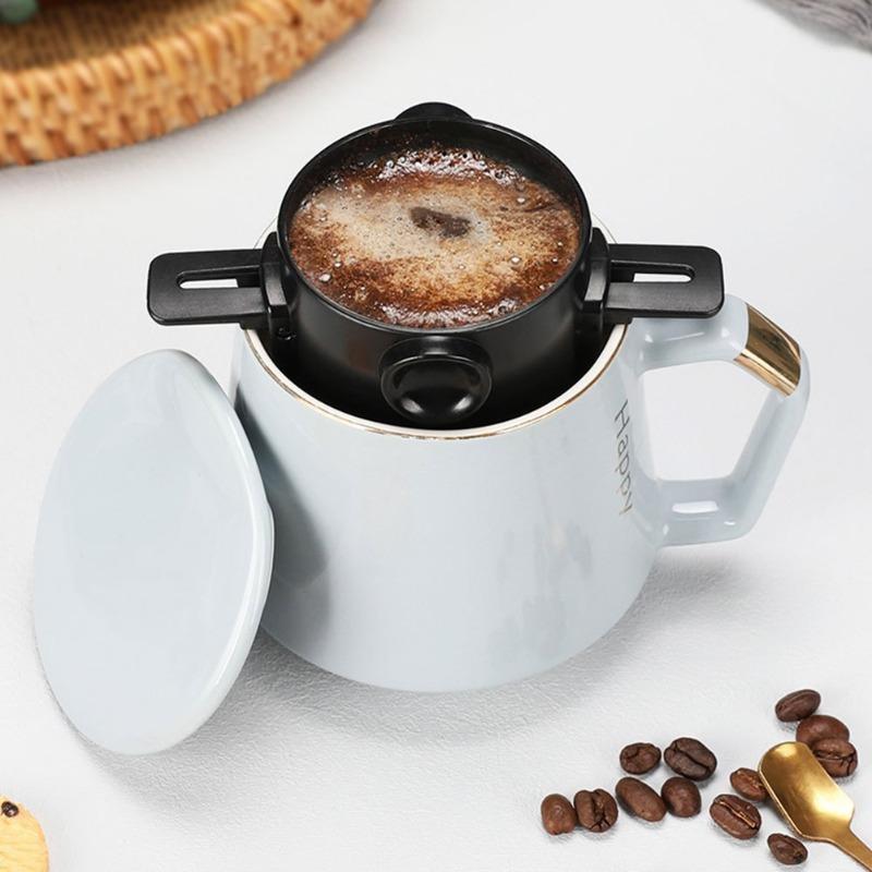 1pc Stainless Steel Coffee Filter, Portable Coffee Maker For Office, Camping And Travel 6