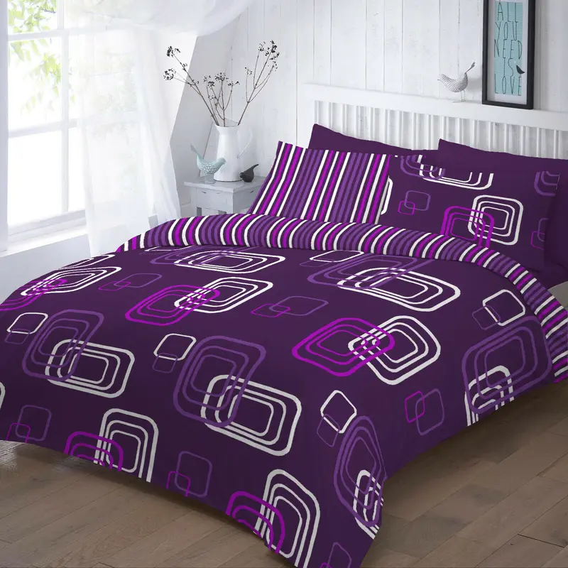 Night Zone Luxury Blake Geometric Duvet Cover Set Modern Printed Polycotton Bedding Set in All Sizes 4