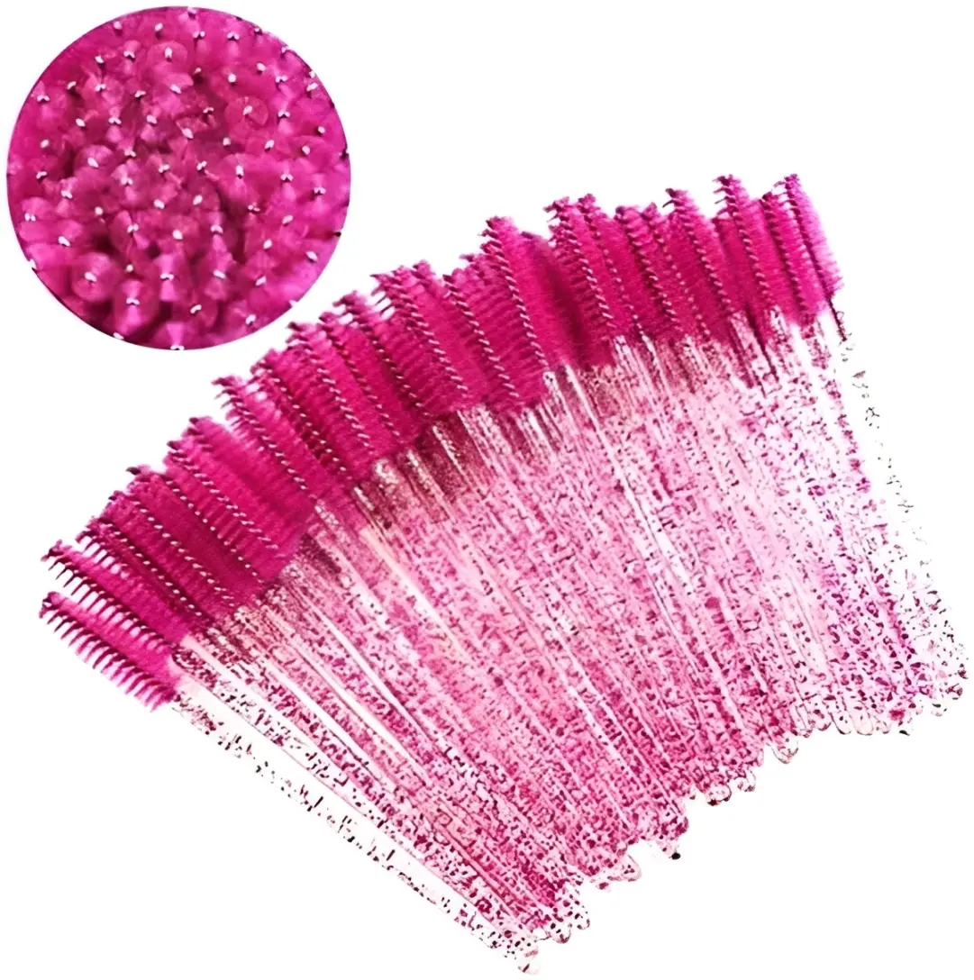 curler 50 pcs Eyelash Mascara Brushes, Wands Applicator Eyebrow Brush Makeup Kit, Eyebrow Castor Oil Brush Makeup Tool Cosmetic professional beauty tools Red Blue