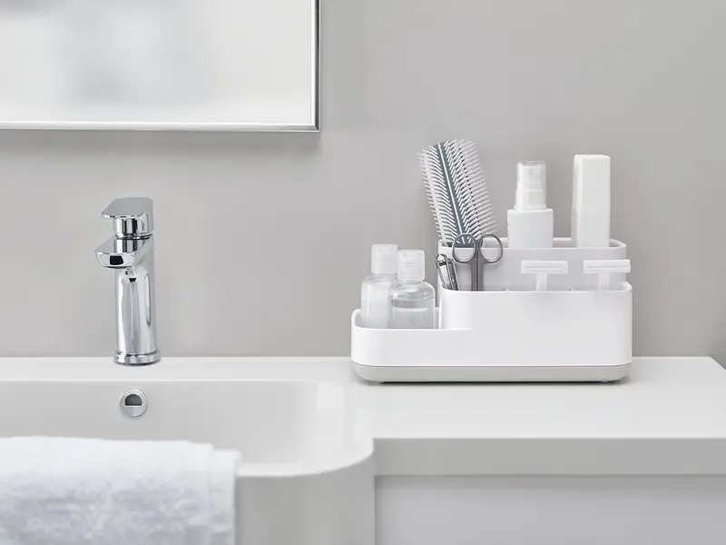 EasyStore Grey/White Bathroom Storage Caddy Organiser for Accessories - Racks 2