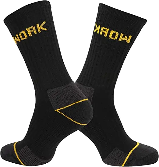 10 Pair Men's Heavy Duty Work Socks Black Reinforced Heel & Toe Rich  Optimal Comfort - Size UK 6-11 Cotton Plain Summer Winter Ankle Menswear Basic Stretch Top Medium Polyester 0