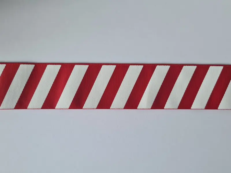 1m Length-Red/ White Candy Cane Stripe Grosgrain Christmas Ribbon-Sold Per Metre Perfect for Bows, Crafting 0