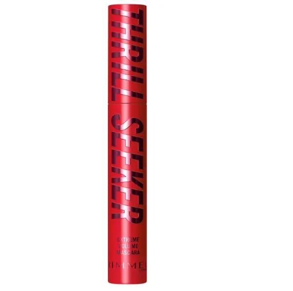 Rimmel Thrillseeker Extreme Volume Mascara Black, Ultra Volumising, 24hr Wear, Unique BIG Tower Fibre Brush, Smudge-Proof, Flake-Free, Clump-Free, Cruelty Free 12.5ml