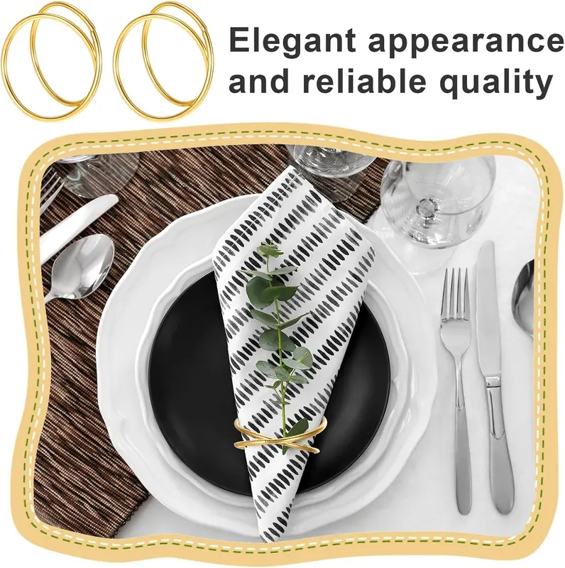 12 Pcs Gold Napkin Rings, Metal Spiral Napkin Rings, Gold Napkin Holders Buckles for Family Dinner, Wedding, Party, Table Decorations 3