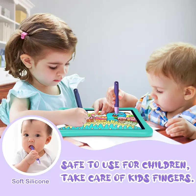 Stylus Pens for Touch Screens with Tethers - Mixoo Anti-Rolling Tablet Stylus 2 Pack for Kids, Compatible with iPad, iPhone, Tablets, Kindle and All Touch Screen Devices (Blue+Purple) 7