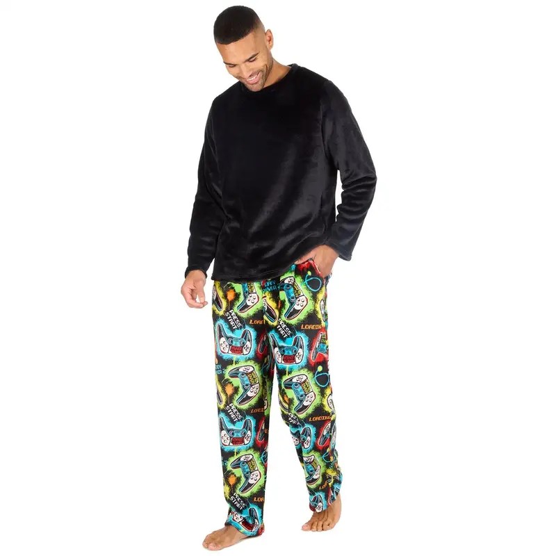 Cargo Bay Mens Polished Fleece Gaming Pyjamas Loungewear Menswear 2
