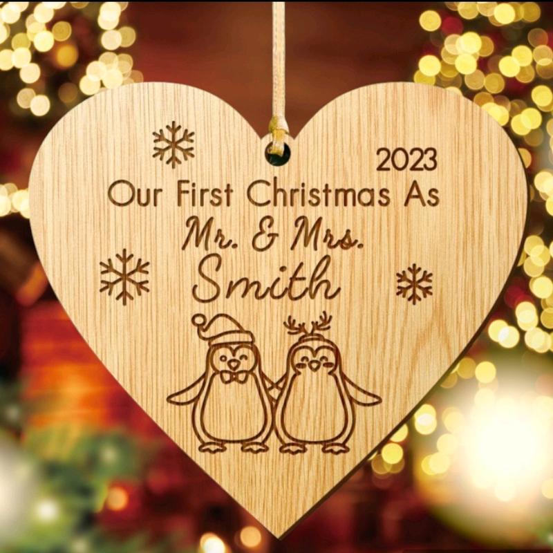 Christmas Wooden Baubles Handmade Personalised Decoration Ornaments Decor Gift 1