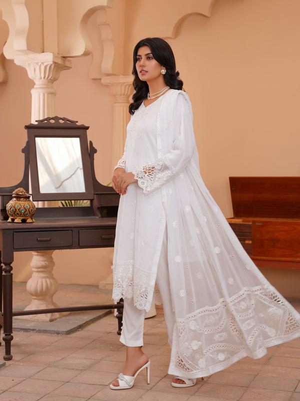 New Chiffon Dress White 6