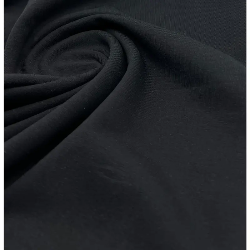 Black Cotton Stretch Jersey 240 GSM 92/8 Lycra 4 Way Stretch 0