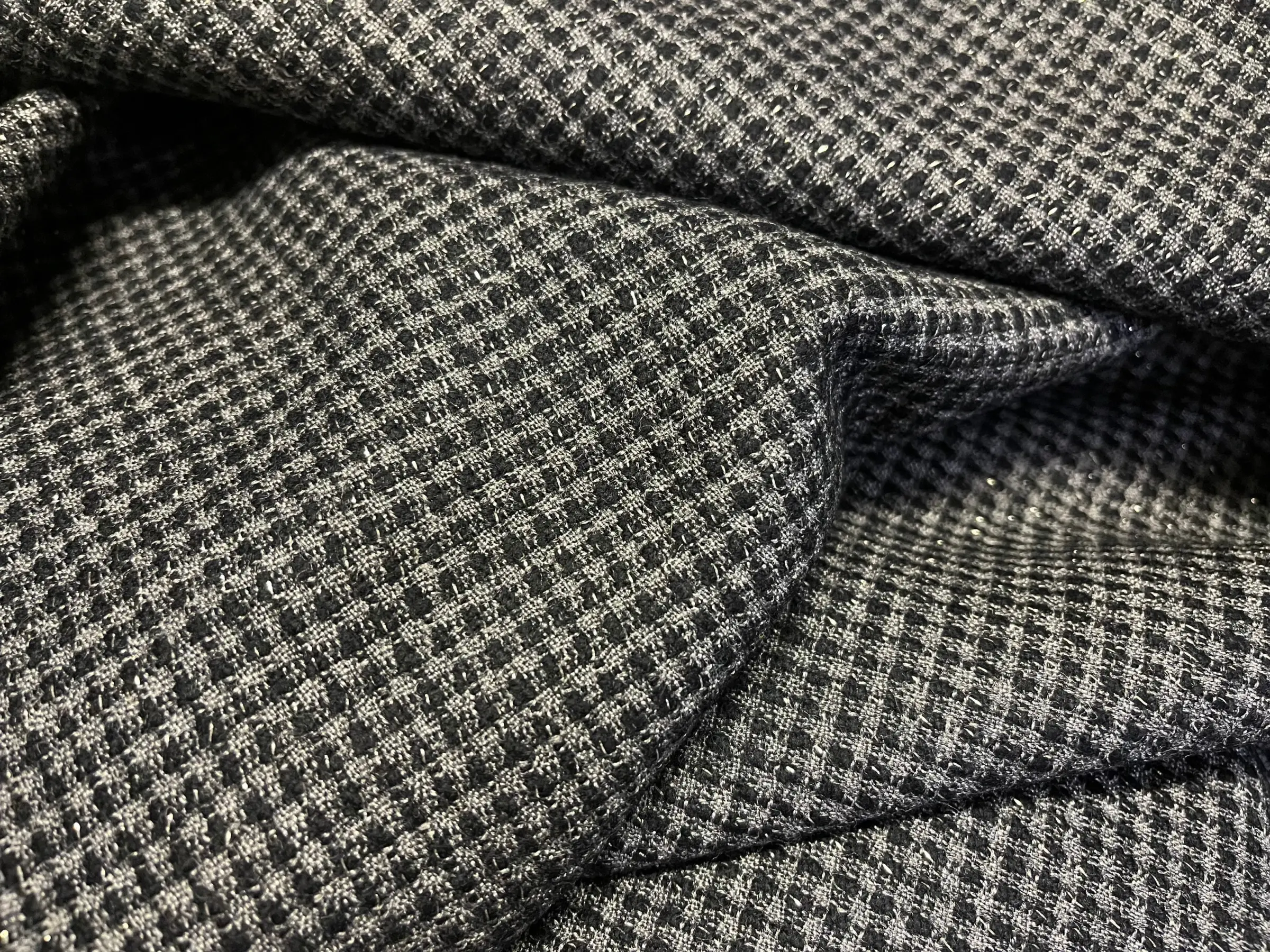 NEW High Class Wool Boucle Silver Lurex Fabric