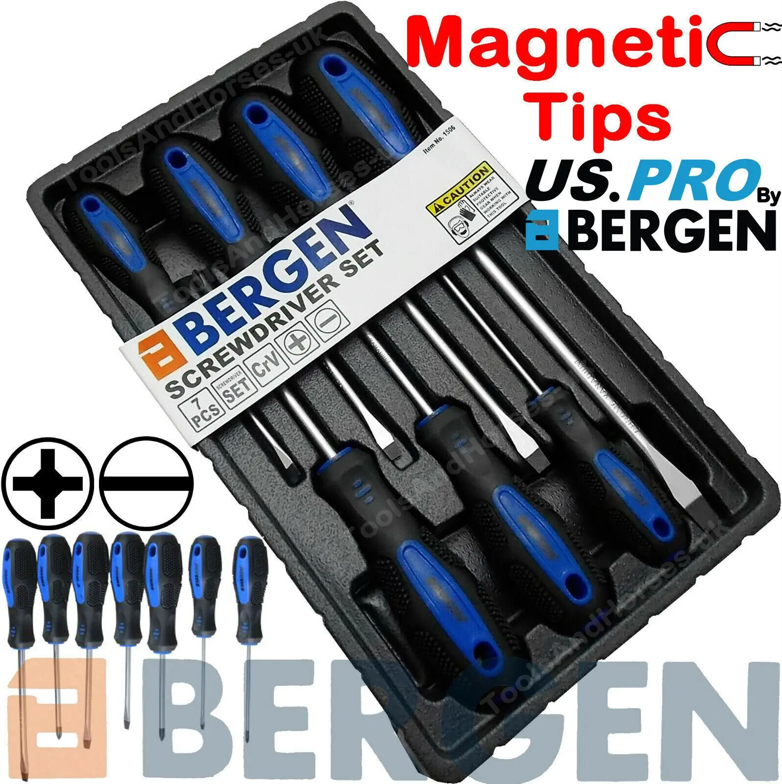 US PRO 7PCS MAGNETIC SCREWDRIVER SET ( SLOTTED - PHILLIPS )