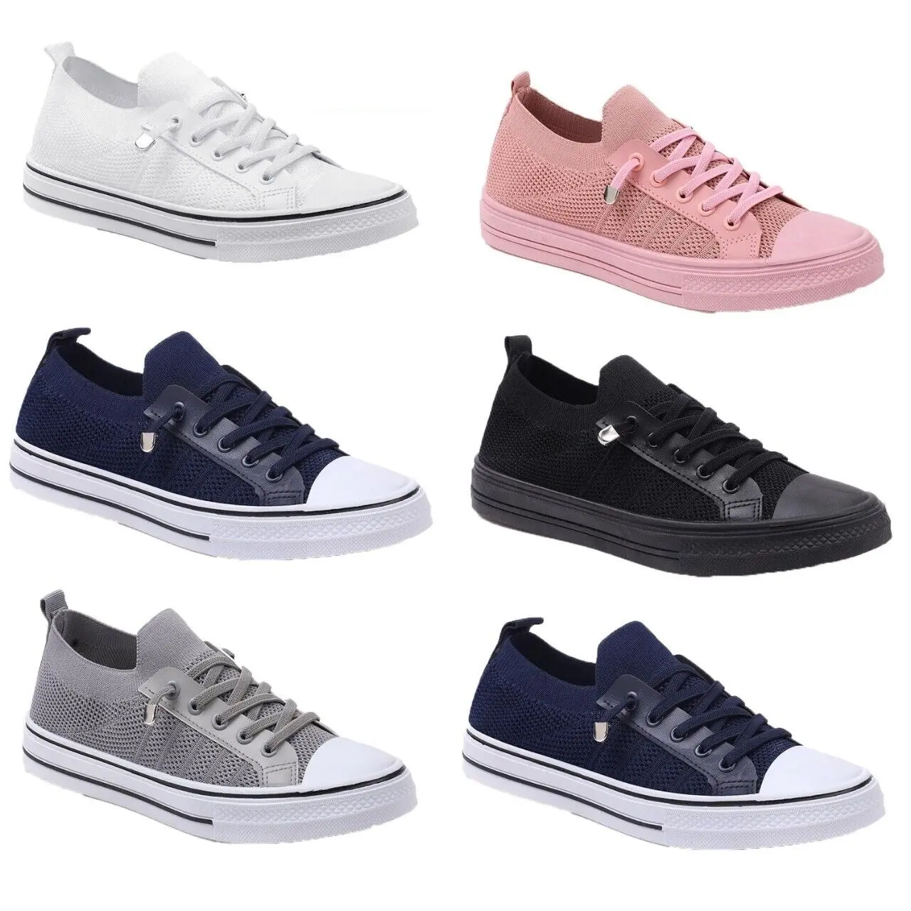 Women's Ladies Lace Up Jogging Plimsoles Sneakers Trainer Gym Sports Pumps ShoeS