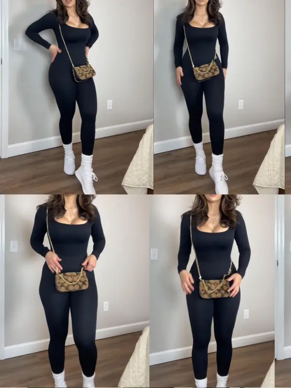【Flash Deal】Promote Ribbed Jumpsuit Suit Streamline Seamless for Women‘s Sports Clothes Fashion Wearing Outside（Only￡5.99 Last 3 Days！！！） 7