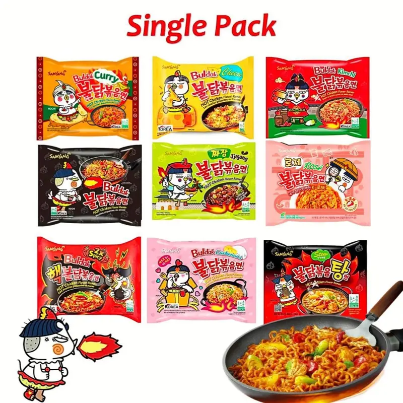 SAMYANG Buldak Single Packs - Instant Korean Snacks - Food carbonara 0