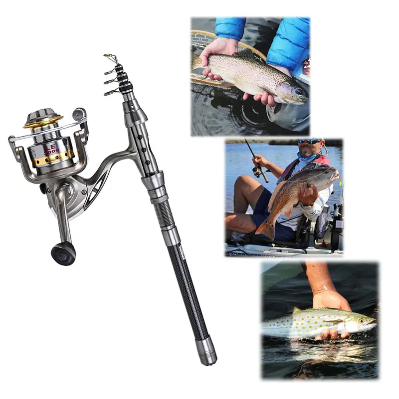 Telescopic Fishing Rod and Reel Combo – Full Kit with Spinning Reel, Gear Organizer, 100M Fishing Line, Lures, and Hooks 1