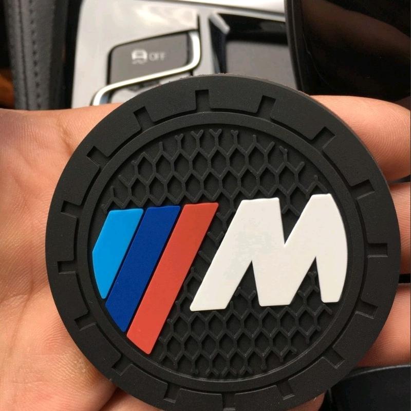 2 x BMW M Series 7cm Car Coaster Cup Holder Mat Water Bottle Anti-Slip Mat 2