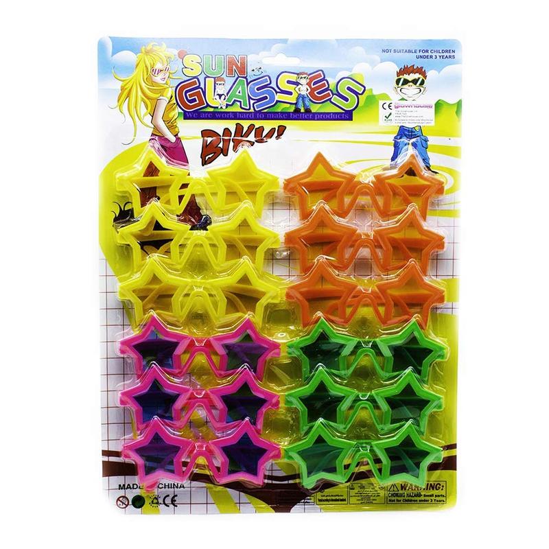 The Glowhouse Pack of 12 Kids Star Shaped Neon Party Glasses Birthday Party Children's Size Photo Booth Prop 0