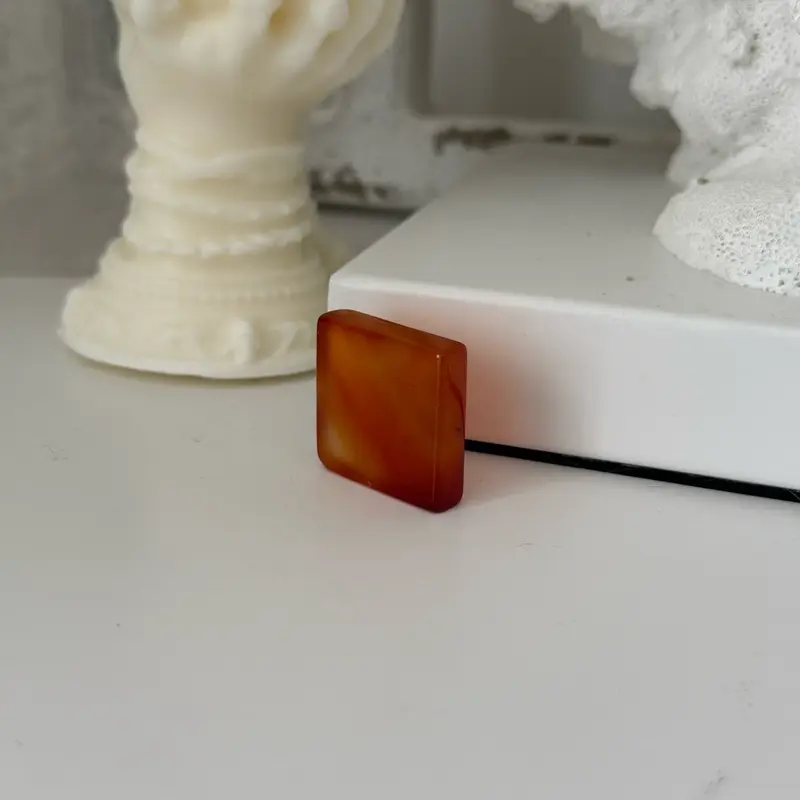 Carnelian Small Square Crystal Gemstone Jewellery 0