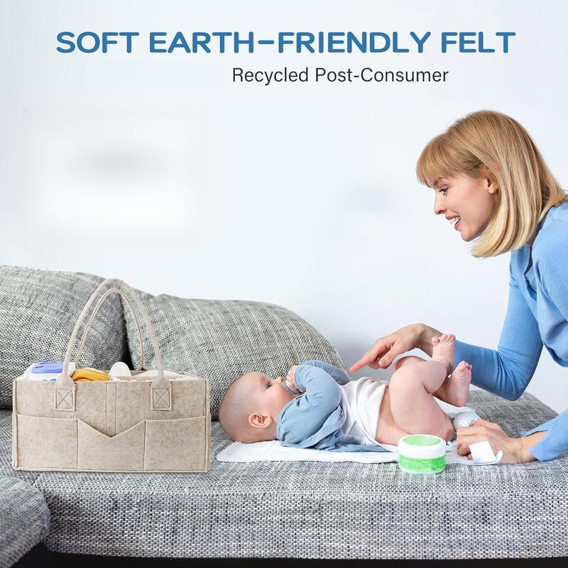 Product Introduction of Nappy Caddy, Newborn Essentials for Diaper Caddy, Sturdy Portable Washable Baby Caddy with Detachable Compartments.Baby Essentials for Newborn, Nappy Organiser for Indoor Outdoor, Khaki 4
