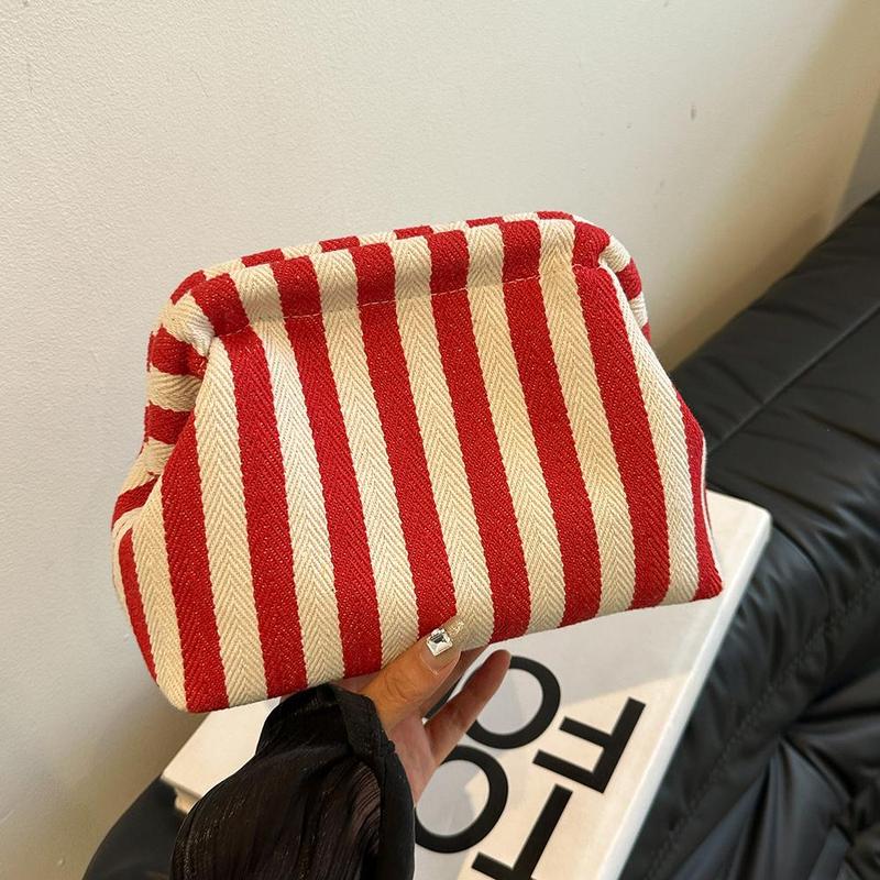 Crochet Canvas Clutch Purse for Women Summer Beach Clutch Bag Ruched Cloud Bag Colorblock Ladies Luxury Evening Handbag Purse 1