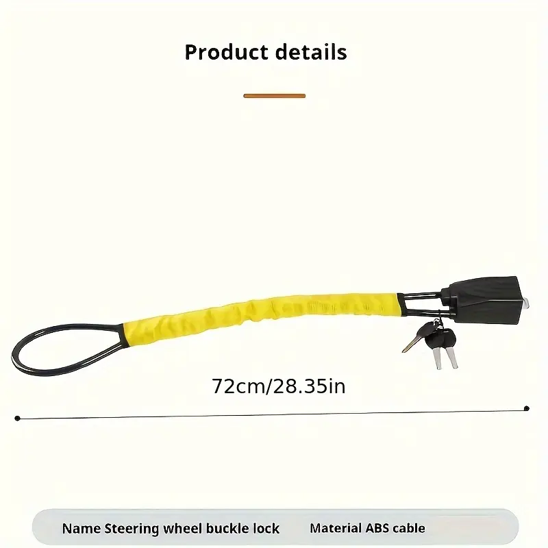 Premium Car Anti-Theft Locking System: Reinforced Steel Cable, Versatile Handlebar Lock, & Adjustable Seat Belt Snap Lock for Maximum Vehicle Security 1
