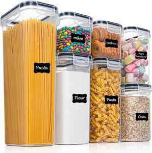 Food Storage Containers with Air Lock - Set of 7 Kitchen Food Tubs Airtight Lids