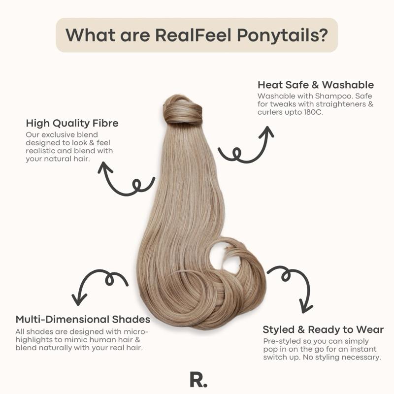 18" RealFeel Bouncy Instant Ponytail Extension - Clip & Wrap 4
