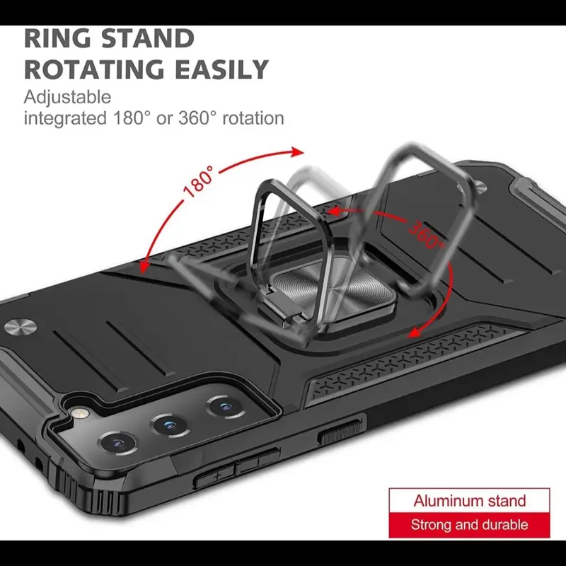Shockproof Case for Samsung Galaxy S25 S25 Ultra S24 S23 S22 S21 S20 FE Plus Ultra5G Ring Cover Accessories Holder Metal Protection Magnetic Smartphone Protective Handheld Cellphone 4