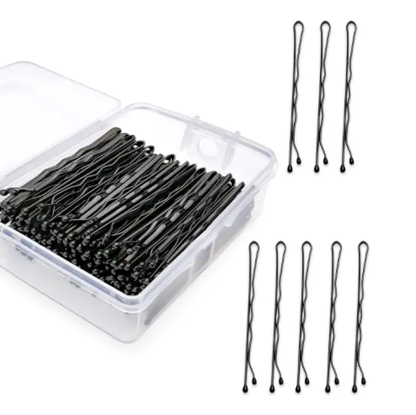 100PCS 2Inches Hair Pins Kit Hair Clips Secure Hold Bobby Pins Hair Clips for Women Girls and Hairdressing Salon With Clear Storage Box(Silver)