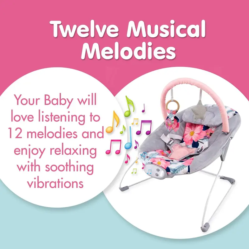 (147) LADIDA My First Baby Bouncer with Soothing Music and Vibration, Suitable for Newborns nuna  leaf  swing  chair nup  nup  high  chair baby  rocker baby  essentials crib babysleep  aid baby  cot 1