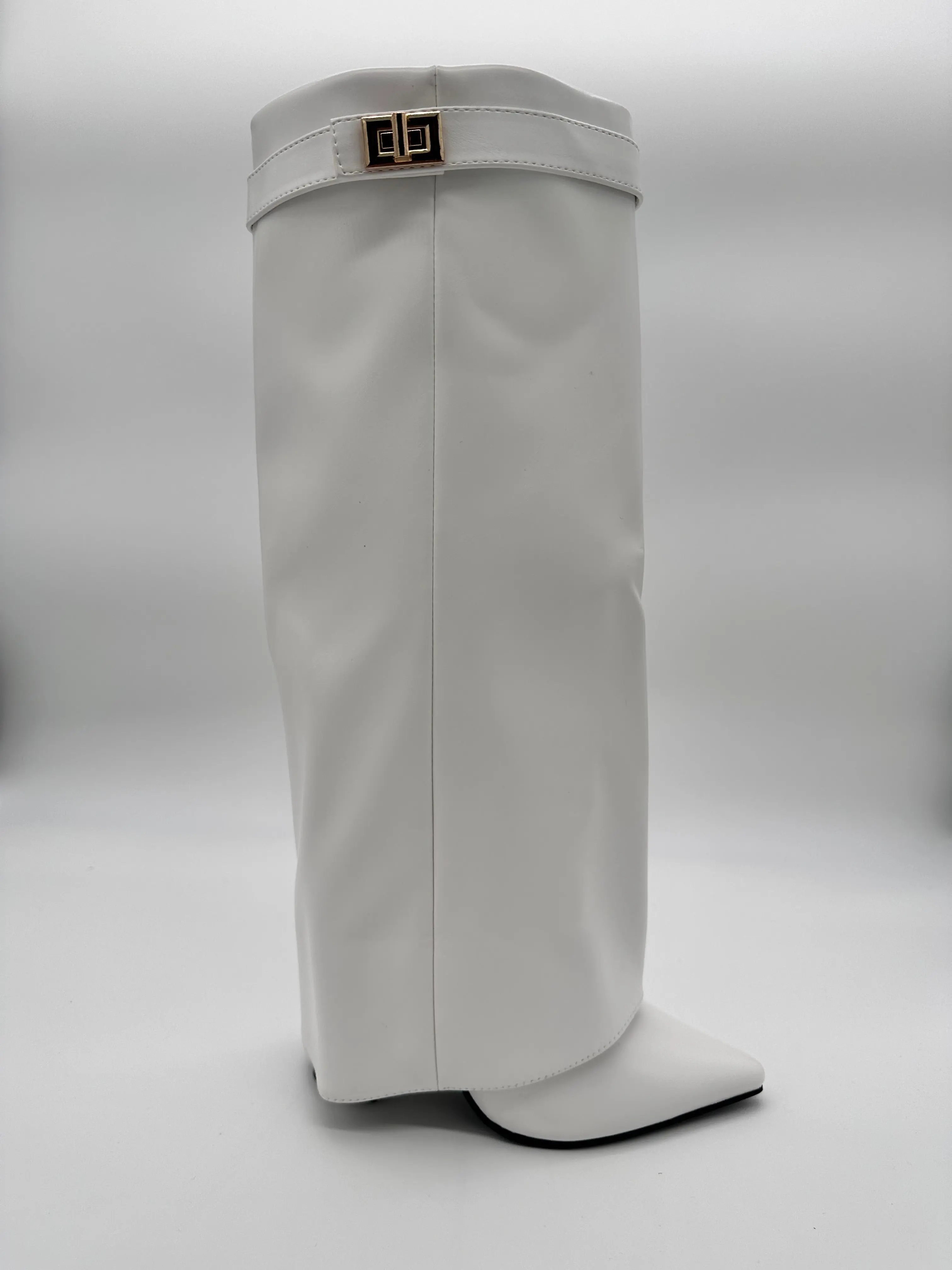 JESSIE White Gold Buckle Trendy Cowboy Festival Boot
