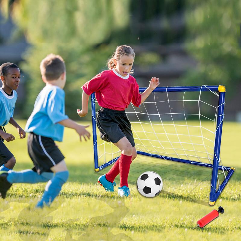 Koolbitz Portable Large Instant Football Goal Set with Ball and Pump, Outdoor Indoor Kids Fun Activity Soccer Football Set, Kids Football Goal Net Ball Pump Pegs Football Training Set 7