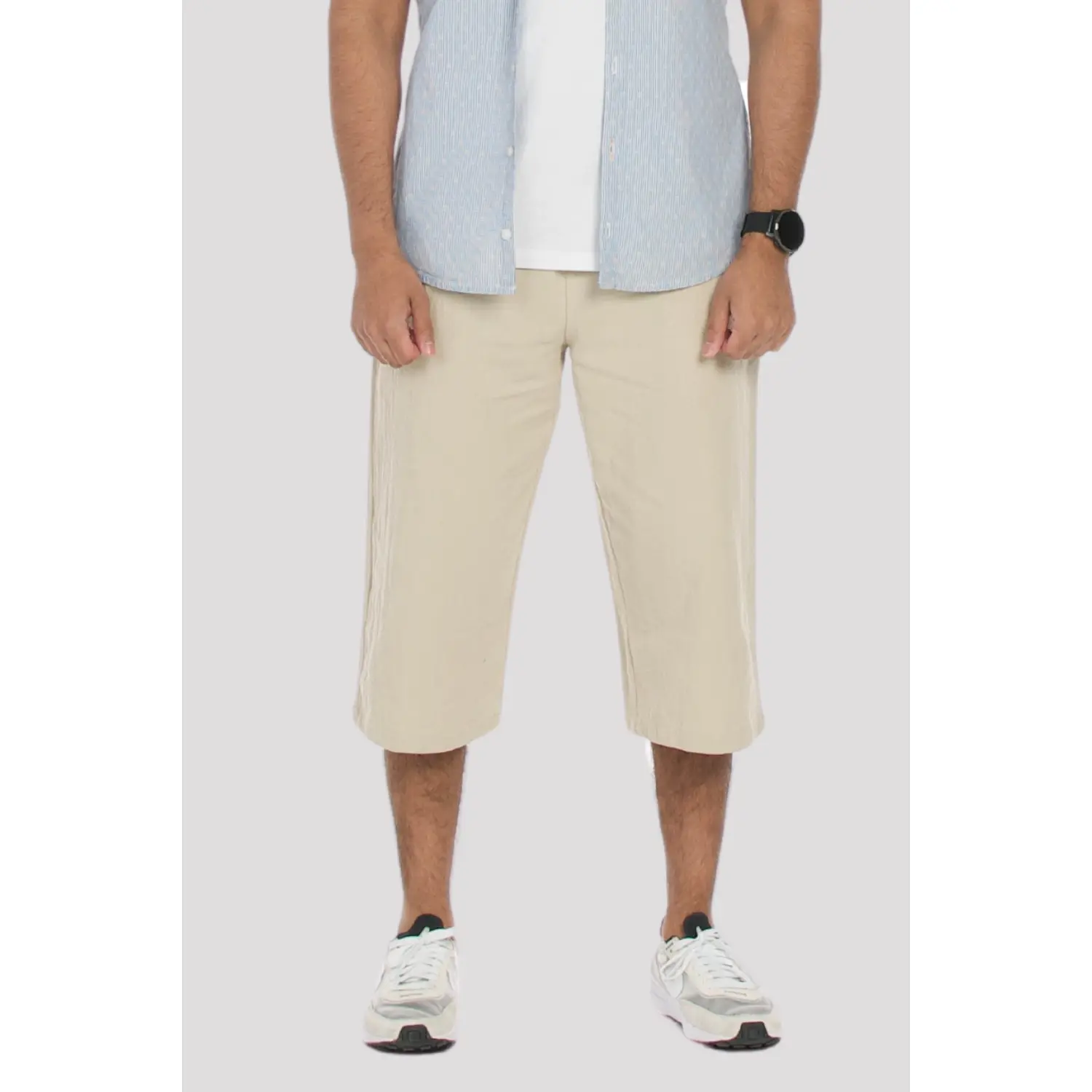 Stone Linen & Cotton 3/4 Shorts
