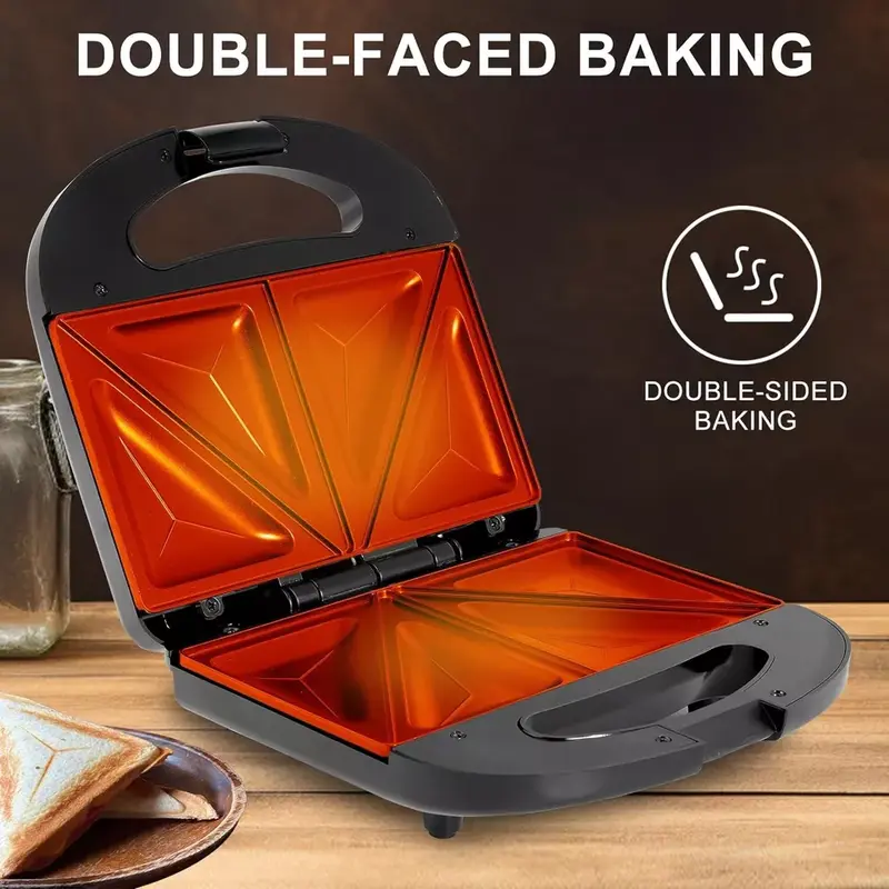 2 Slice Sandwich Toaster Non-Stick Toastie Maker Machine Easy Clean 750W - New UK 4