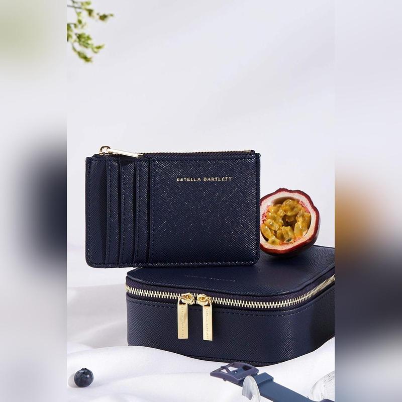 Estella Bartlett Woman on a Mission Vegan Leather Card Purse (Navy) 1