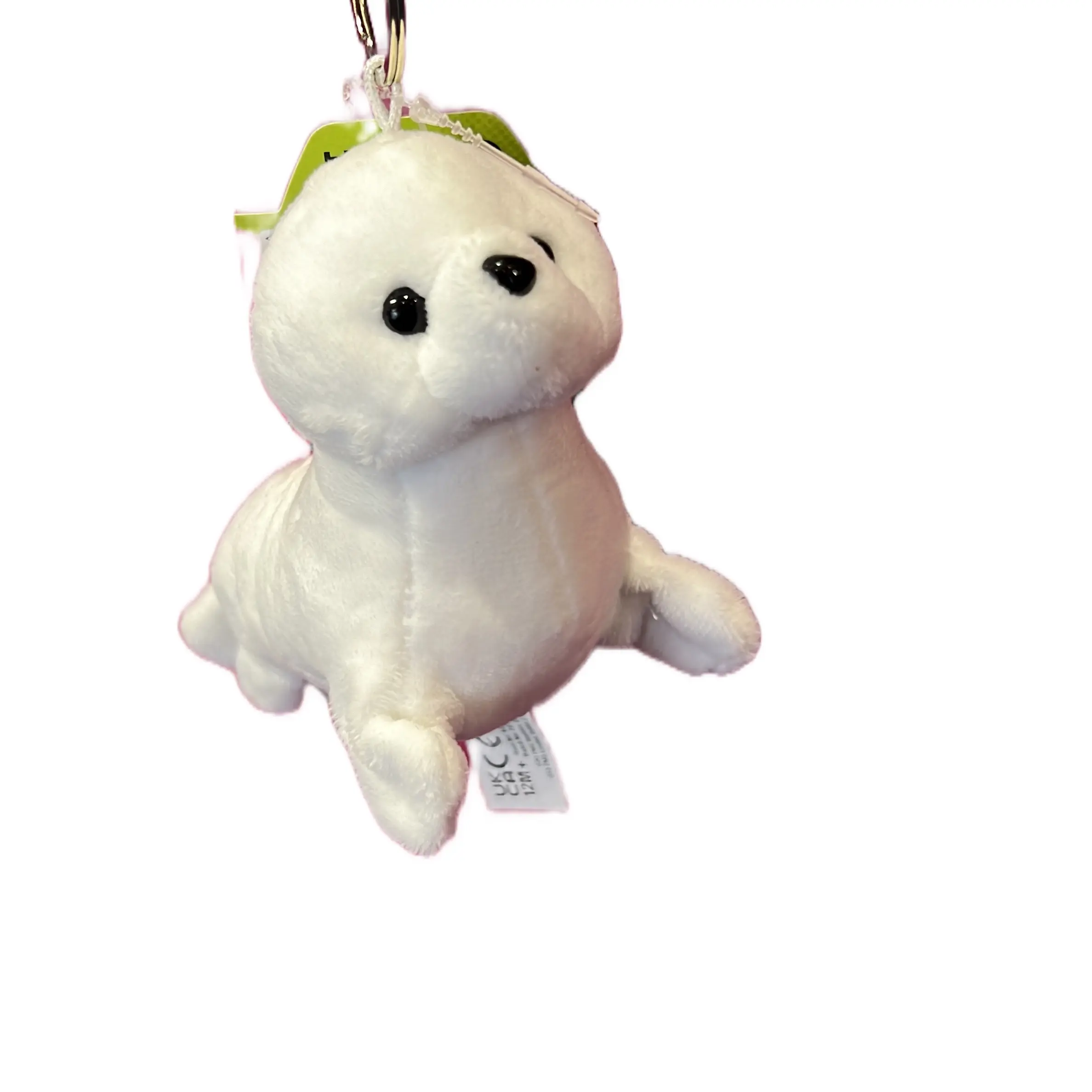 White Seal Plush Keychain - Soft Stuffed Toy for Keys