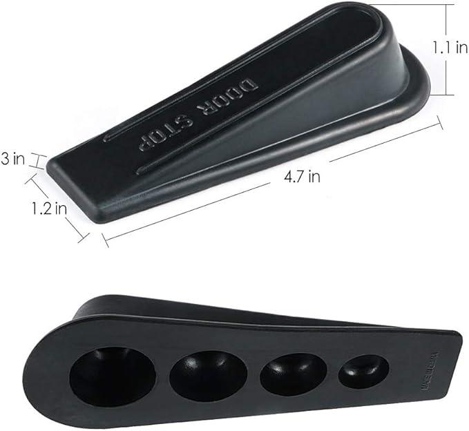 5-Pack Door Stop Stoppers Wedges - Black, Non-Slip Design 1